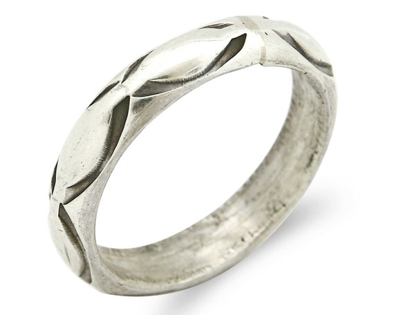 Women's Navajo Ring .925 SOLID Silver Hand Stampe… - image 1