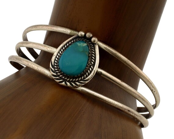 アクセサリー NAVAJO Silver Turquoise Edge Bangle 925 s-l1200.jpg