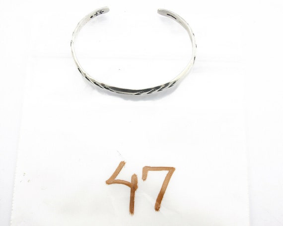Navajo Bracelet .925 Silver Hand Stamped Arrow He… - image 10
