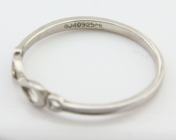 Infinity Heart Promise Ring 925 Solid Silver Size… - image 7