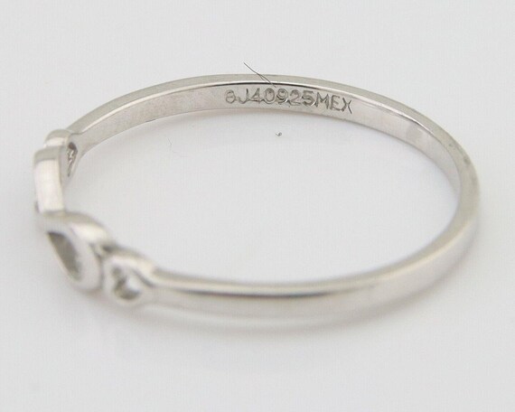 Infinity Heart Promise Ring 925 Solid Silver Size… - image 7