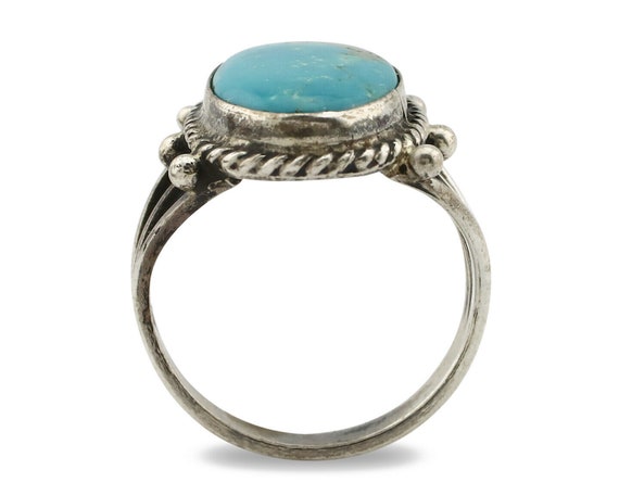 Navajo Ring .925 Silver Morenci Turquoise Native … - image 3