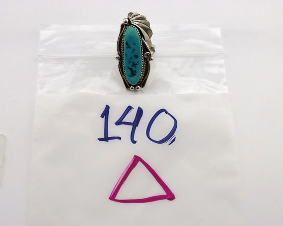Navajo Inlay Band Ring 925 Silver Sleeping B Turq… - image 10