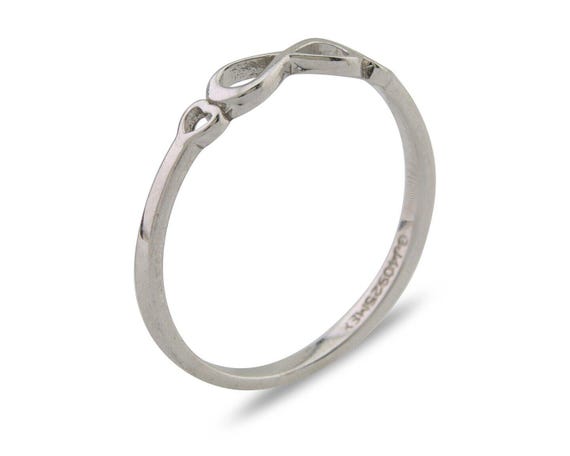Infinity Heart Promise Ring 925 Solid Silver Size… - image 2