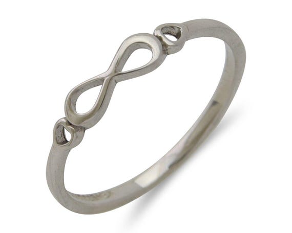 Infinity Heart Promise Ring 925 Solid Silver Size… - image 1