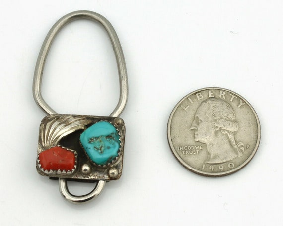 Navajo Key Chain .925 Silver Spiderweb Turquoise … - image 7