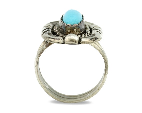 Navajo Ring .925 Silver Blue Turquoise Artist Sig… - image 3