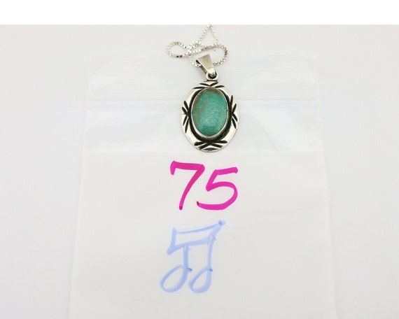 Navajo Necklace 925 Silver Kingman Turquoise Sign… - image 9