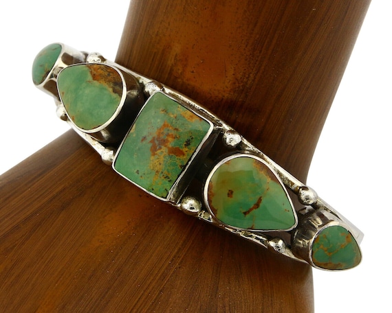 Navajo 925 Sterling Turquoise Bangle Bracelet American