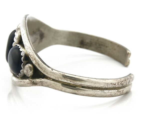 Navajo Cuff Bracelet .925 Silver Onyx Native Amer… - image 5