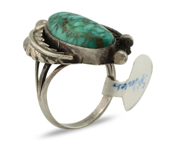 Navajo Ring 925 Silver Spiderweb Turquoise Native… - image 2