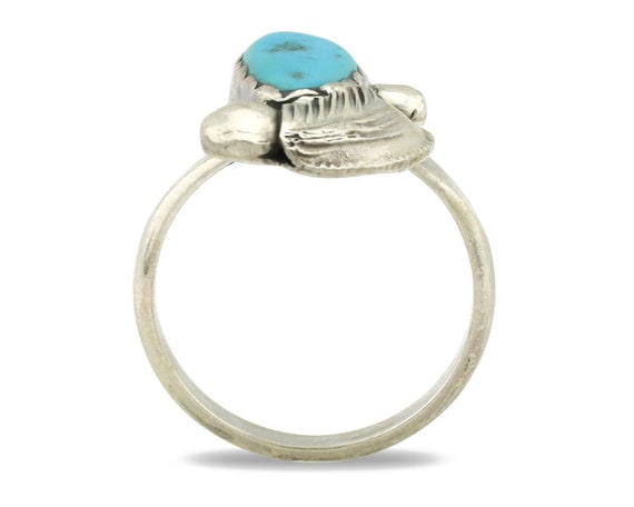 Zuni Ring 925 Silver Natural Mined Blue Turquoise… - image 3