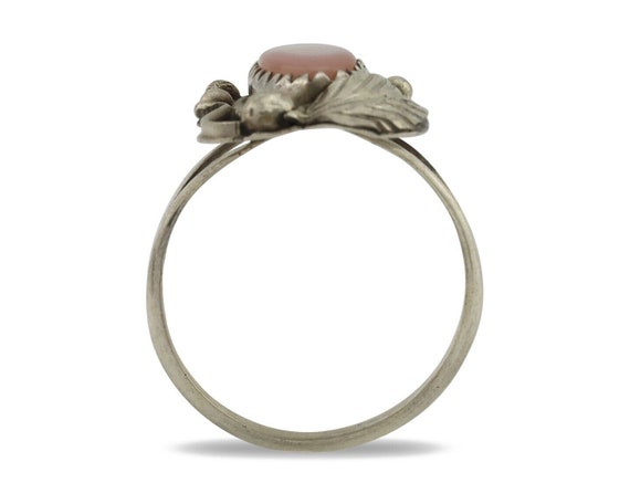 Navajo Ring .925 Silver Natural Pink Mussel Artis… - image 3