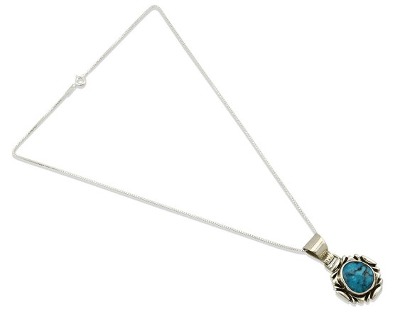 Navajo Necklace .925 Silver Blue Turquoise Artist… - image 2