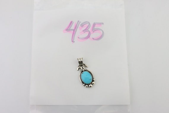 Navajo Pendant 925 Silver Natural Turquoise Artis… - image 9