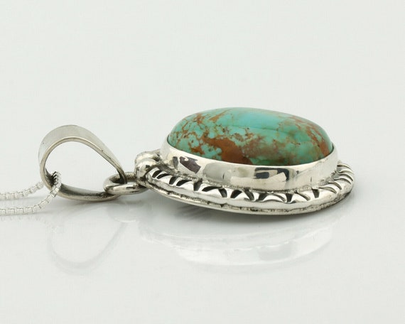 Navajo Necklace .925 Silver Kingman Turquoise Sig… - image 6