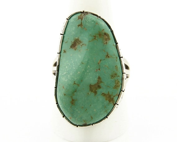 Navajo Turquoise Ring .925 Silver Handmade Signed… - image 4