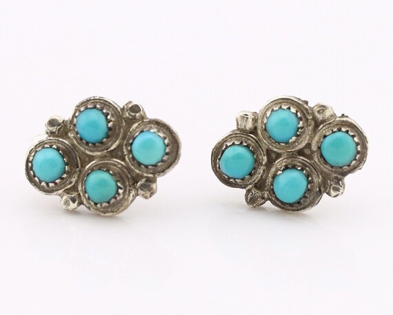 Zuni Earrings 925 Silver Sleeping Beauty Turquois… - image 4