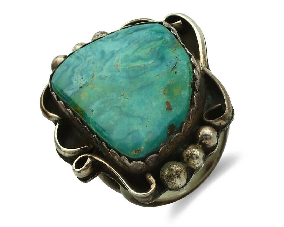 Navajo Ring .925 Silver Kingman Turquoise Native American - Etsy