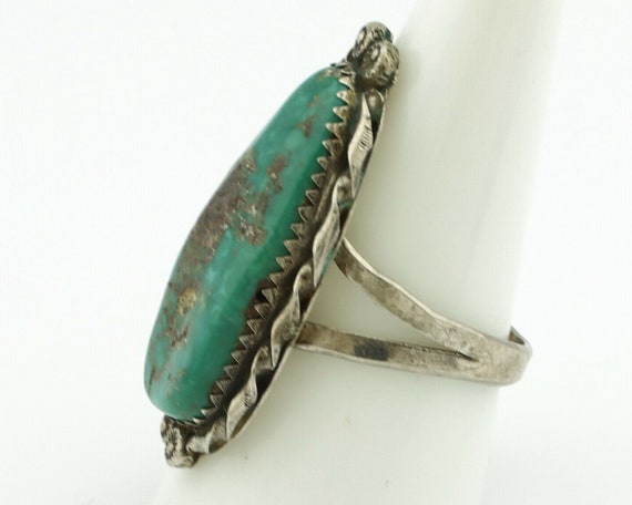 Navajo Ring .925 Silver Natural Aqua Turquoise Si… - image 6