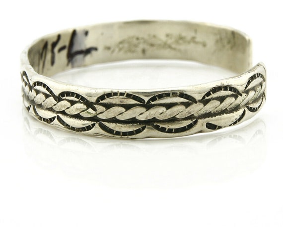 Navajo Bracelet .925 Silver Handmade Hand Stamped… - image 5