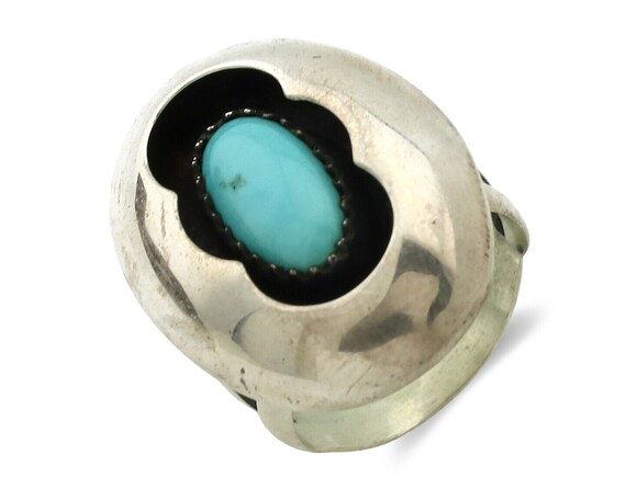 Navajo Ring .925 Silver Turquoise Native American Artist C