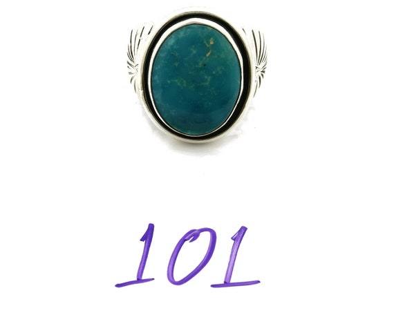Navajo Ring .925 Silver Turquoise Handmade Signed… - image 9