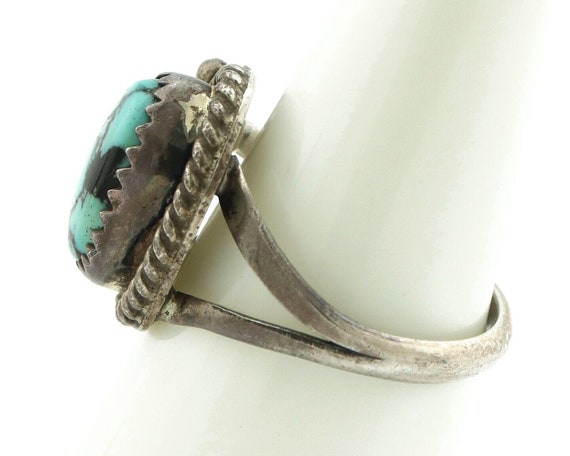 Navajo Ring 925 Silver Spiderweb Turquoise Native… - image 5