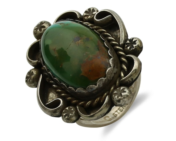 Navajo Ring .925 Silver Royston Turquoise Artist … - image 1