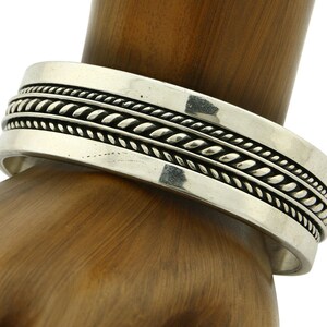 Navajo Bracelet .925 Silver SOLID Handmade Signed Artist Tom Hawk Circa 1980&#39;s