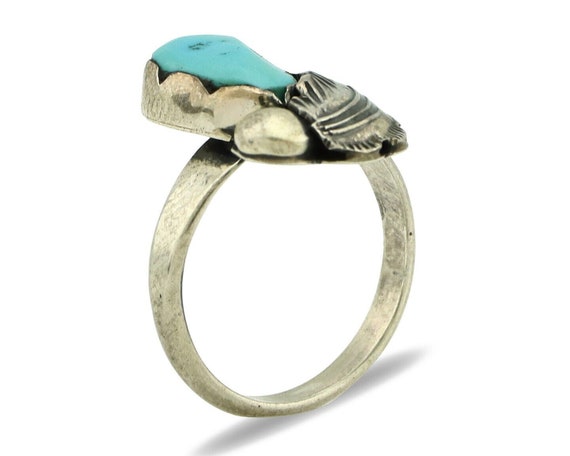 Zuni Ring 925 Silver Natural Blue Turquoise Artis… - image 2