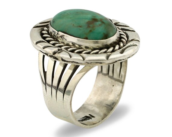 Navajo Ring .925 Silver Royston Turquoise Artist … - image 2