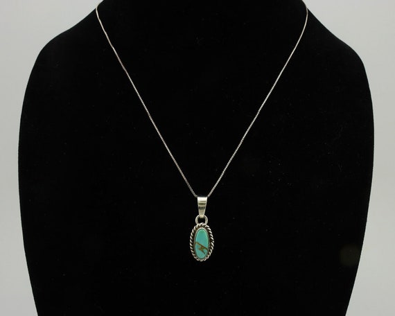 Navajo Necklace .925 Silver Arizona Turquoise Art… - image 7