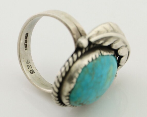 Navajo Ring 925 Silver Spiderweb Turquoise Native… - image 7