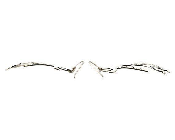 Navajo Dangle Earrings .925 Silver & 14k Solid Ye… - image 3