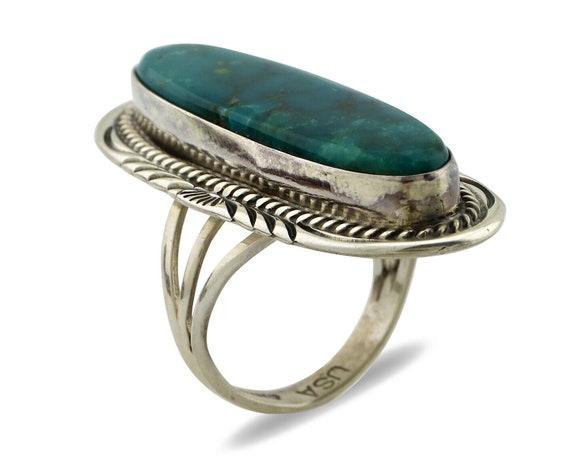 Navajo Ring 925 Silver Turquoise Mountain Artist … - image 2