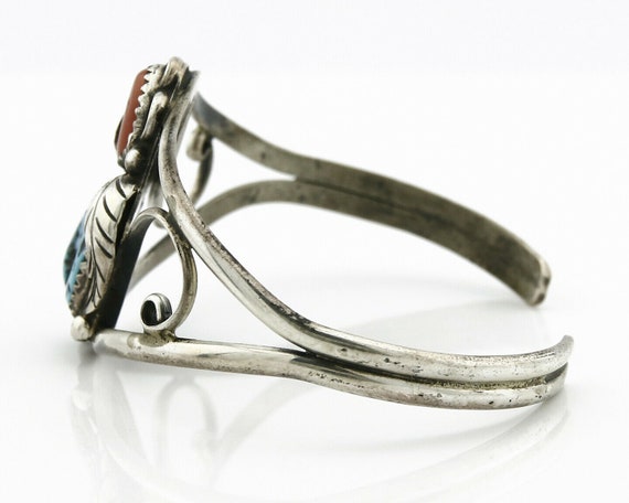 Women's Navajo Bracelet .925 Silver Turquoise & R… - image 5