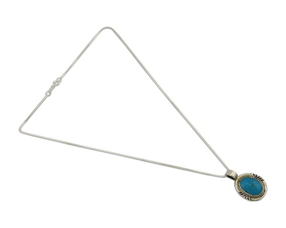 Navajo Necklace 925 Silver Kingman Turquoise Sign… - image 3