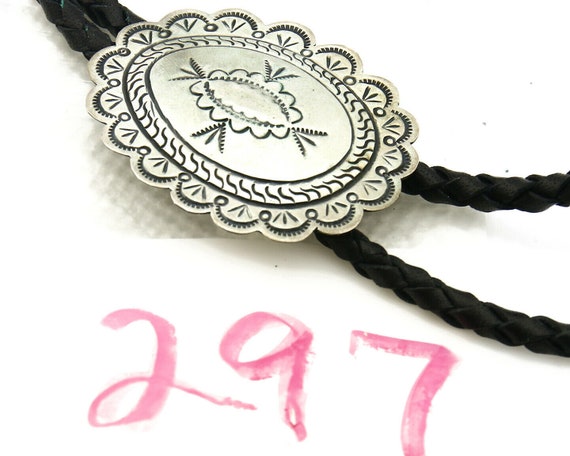 Navajo Bolo Tie .925 Silver Handmade C.80's Artist - image 9