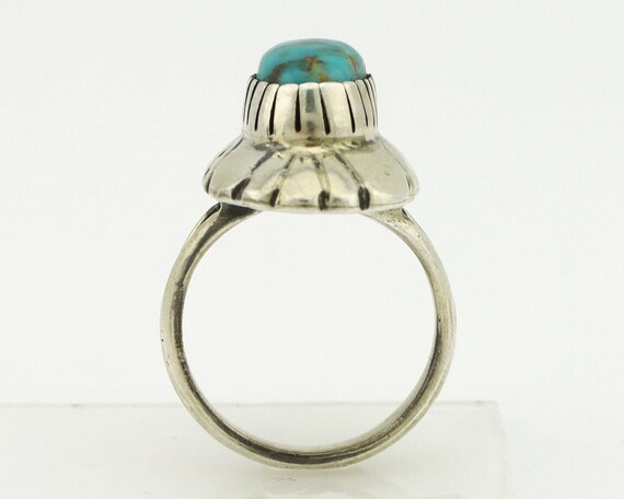 Navajo Ring .925 Silver Arizona Turquoise Signed … - image 3