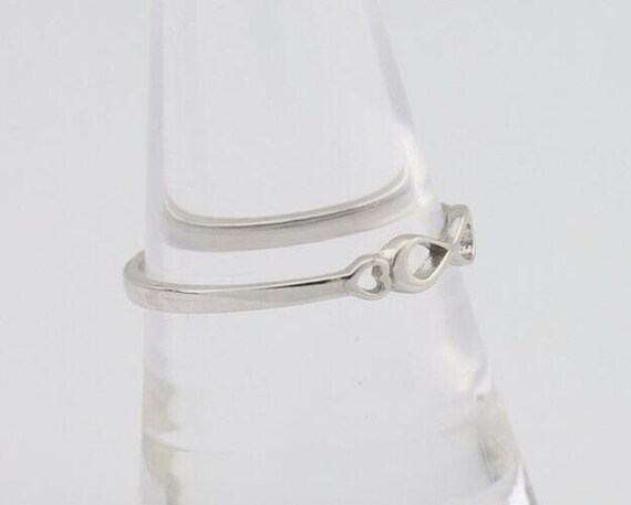 Infinity Heart Promise Ring 925 Solid Silver Size… - image 6