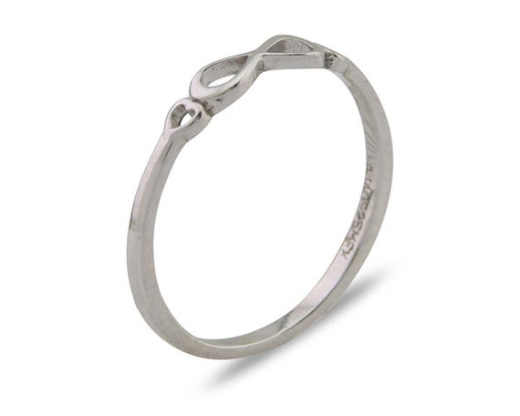 Infinity Heart Promise Ring 925 Solid Silver Size… - image 2