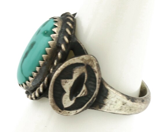 Navajo Ring .925 Silver Blue Turquoise Artist Sig… - image 5