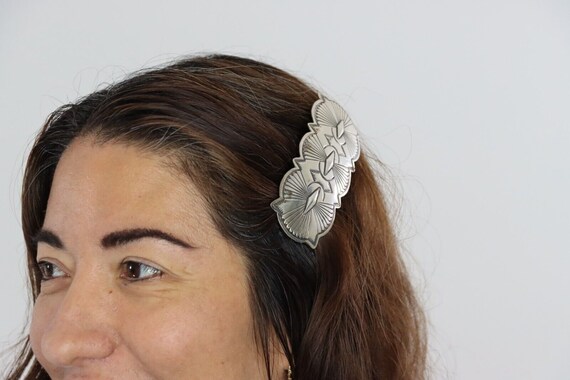 Women's Navajo Hair Clip Barrette .925 Silver Han… - image 6