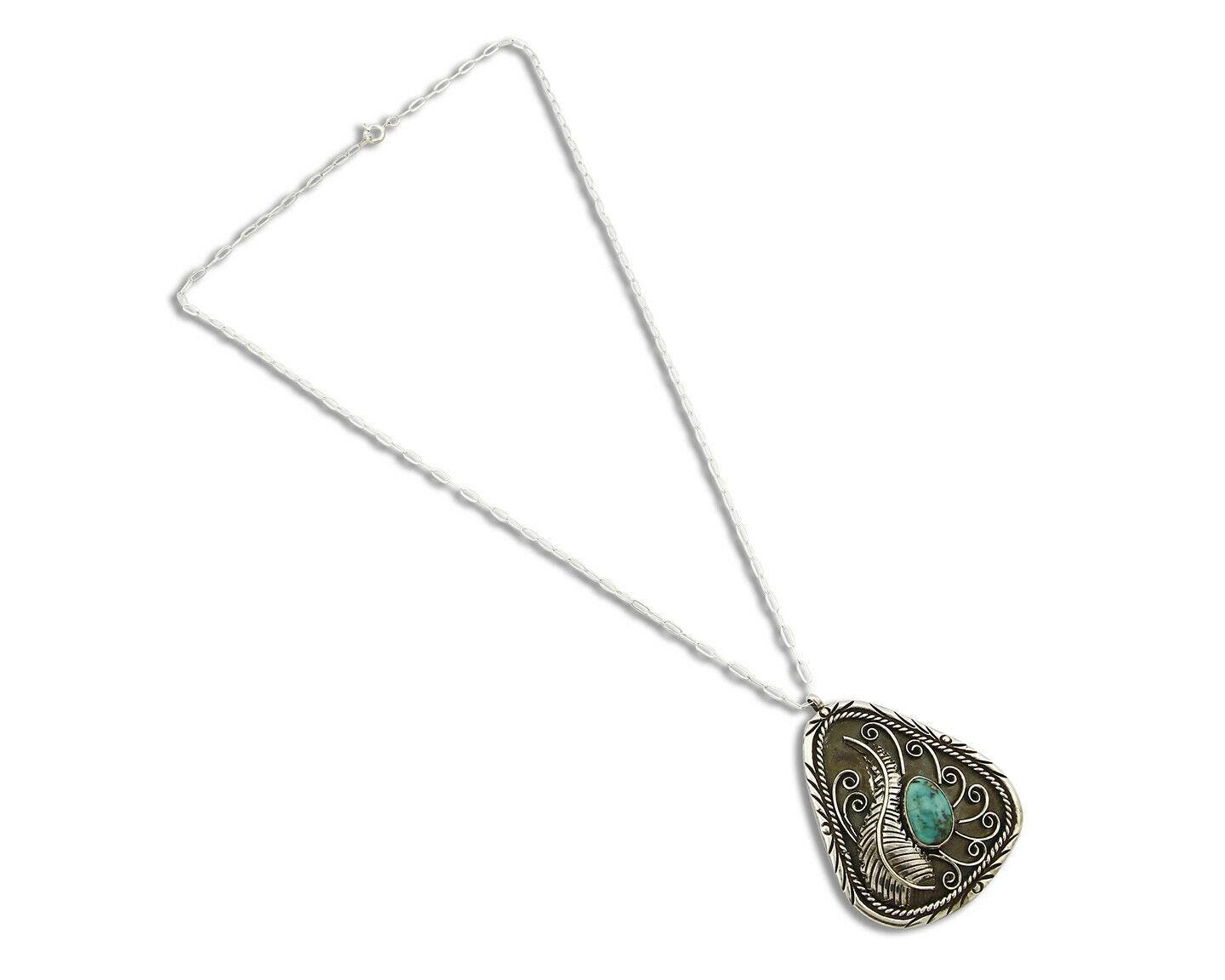 C. 1980's-90 Navajo Handmade .925 Silver Natural Turquoise