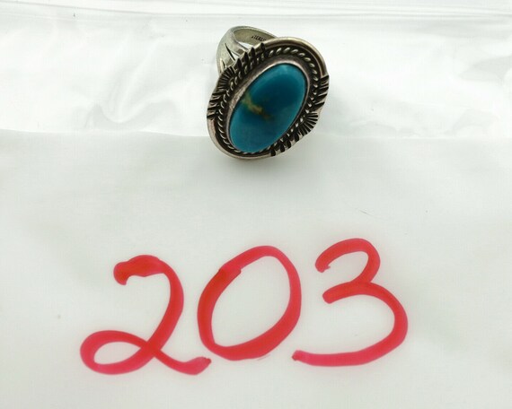 Navajo Ring .925 Silver Turquoise Signed M Begay … - image 10