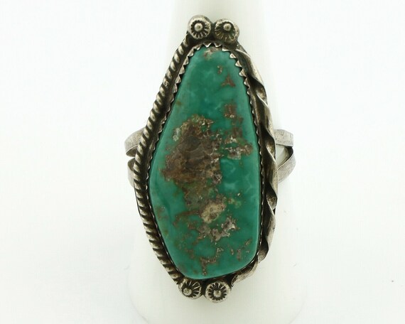 Navajo Ring .925 Silver Natural Aqua Turquoise Si… - image 5
