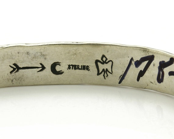Navajo Bracelet .925 Silver Handmade Hand Stamped… - image 7