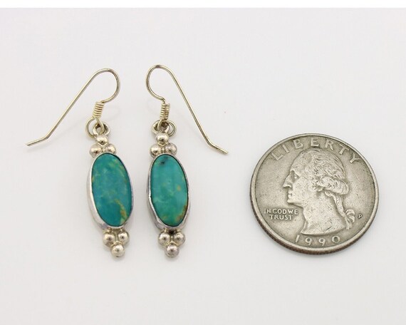 Navajo Earrings 925 Silver Blue Gem Turquoise Nat… - image 6