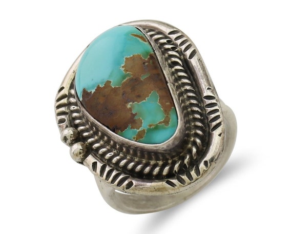 Navajo Ring 925 Silver Royston Turquoise Native A… - image 1